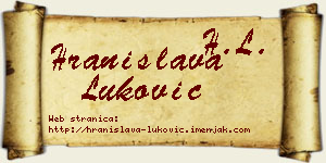 Hranislava Luković vizit kartica